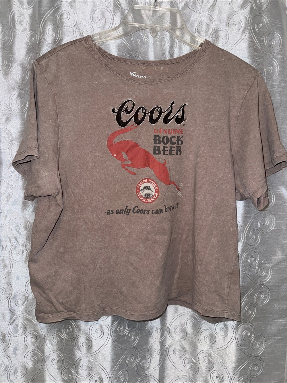 Coors Genuine Bock Beer Embroidered Logo Women’s Top Size XL 🔥 G16